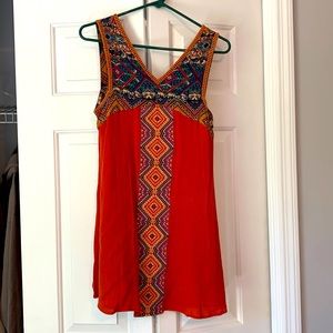 Multi/orange sleeveless mini dress